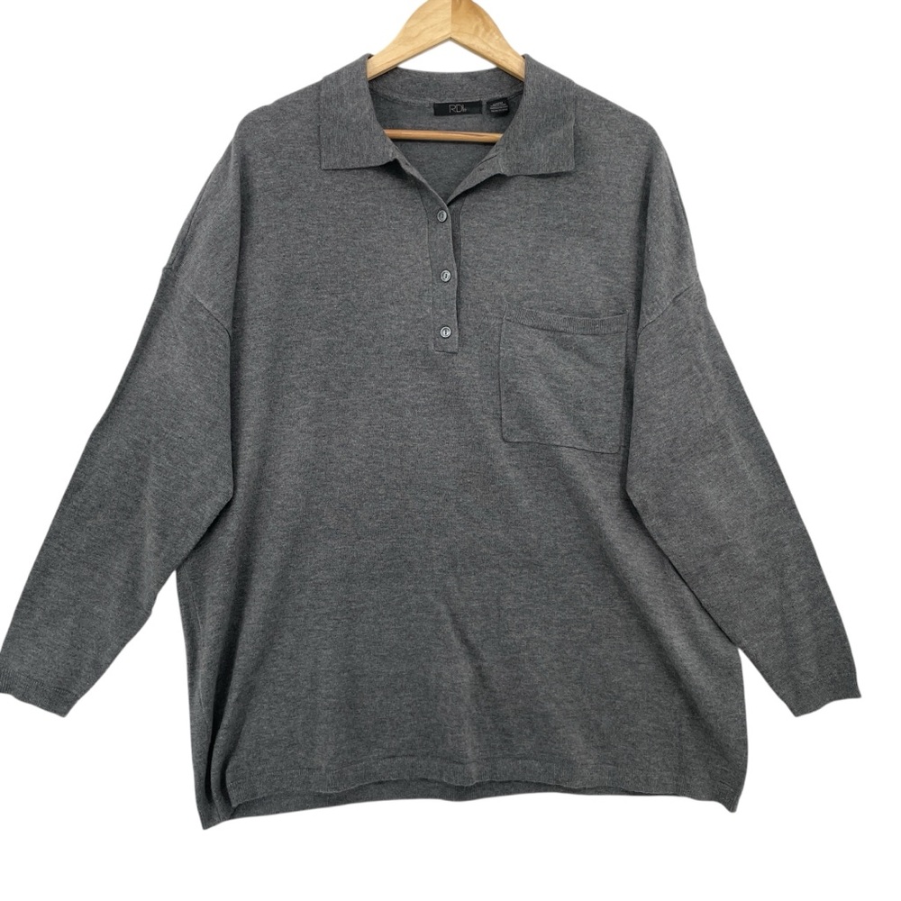 ~RDI Men's Long Sleeve Polo Shirt NWOT M